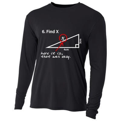 Find X Here It Is That Was Easy Funny Math Lover Cooling Performance Long Sleeve Crew