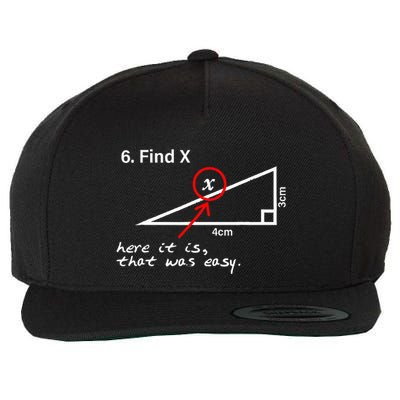 Find X Here It Is That Was Easy Funny Math Lover Wool Snapback Cap