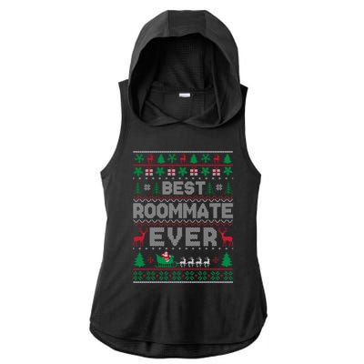 Funny Xmas Holiday Best Roommate Ever Ugly Christmas Sweater Meaningful Gift Ladies PosiCharge Tri-Blend Wicking Draft Hoodie Tank