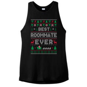 Funny Xmas Holiday Best Roommate Ever Ugly Christmas Sweater Meaningful Gift Ladies PosiCharge Tri-Blend Wicking Tank