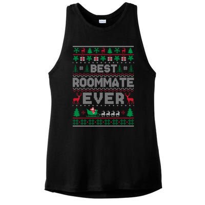 Funny Xmas Holiday Best Roommate Ever Ugly Christmas Sweater Meaningful Gift Ladies PosiCharge Tri-Blend Wicking Tank