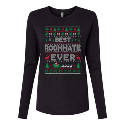 Funny Xmas Holiday Best Roommate Ever Ugly Christmas Sweater Meaningful Gift Womens Cotton Relaxed Long Sleeve T-Shirt