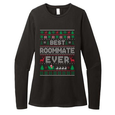 Funny Xmas Holiday Best Roommate Ever Ugly Christmas Sweater Meaningful Gift Womens CVC Long Sleeve Shirt