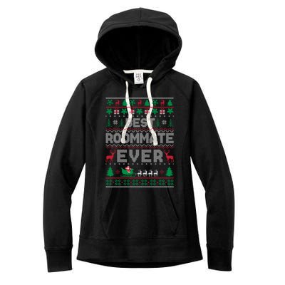 Funny Xmas Holiday Best Roommate Ever Ugly Christmas Sweater Meaningful Gift Women's Fleece Hoodie