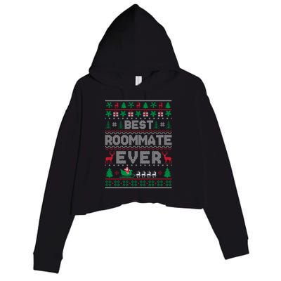 Funny Xmas Holiday Best Roommate Ever Ugly Christmas Sweater Meaningful Gift Crop Fleece Hoodie