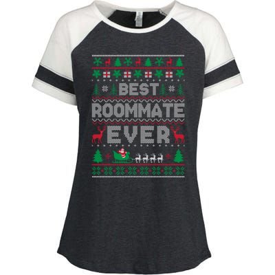 Funny Xmas Holiday Best Roommate Ever Ugly Christmas Sweater Meaningful Gift Enza Ladies Jersey Colorblock Tee