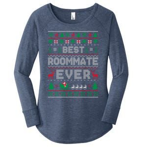 Funny Xmas Holiday Best Roommate Ever Ugly Christmas Sweater Meaningful Gift Women's Perfect Tri Tunic Long Sleeve Shirt