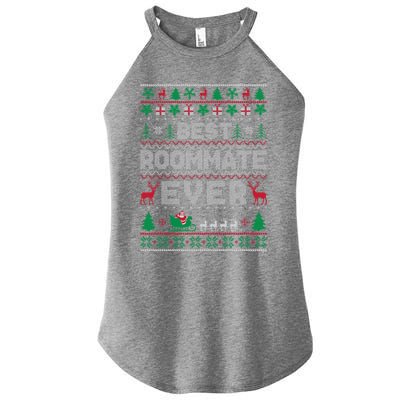 Funny Xmas Holiday Best Roommate Ever Ugly Christmas Sweater Meaningful Gift Women's Perfect Tri Rocker Tank