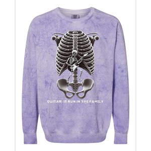 Funny Xray Halloween Costume Rib Cage Skeleton Dog Guitar Colorblast Crewneck Sweatshirt