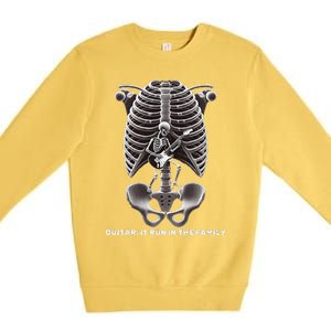 Funny Xray Halloween Costume Rib Cage Skeleton Dog Guitar Premium Crewneck Sweatshirt