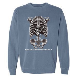 Funny Xray Halloween Costume Rib Cage Skeleton Dog Guitar Garment-Dyed Sweatshirt