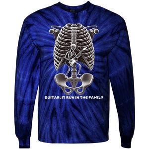 Funny Xray Halloween Costume Rib Cage Skeleton Dog Guitar Tie-Dye Long Sleeve Shirt