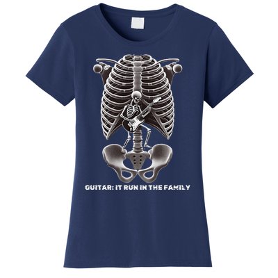 Funny Xray Halloween Costume Rib Cage Skeleton Dog Guitar Women's T-Shirt