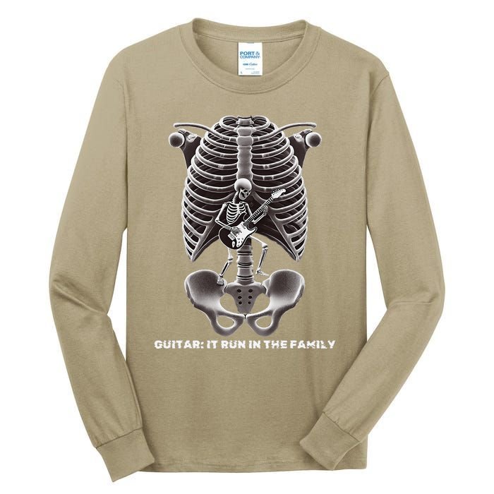 Funny Xray Halloween Costume Rib Cage Skeleton Dog Guitar Tall Long Sleeve T-Shirt