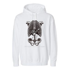 Funny Xray Halloween Costume Rib Cage Skeleton Dog Guitar Garment-Dyed Fleece Hoodie