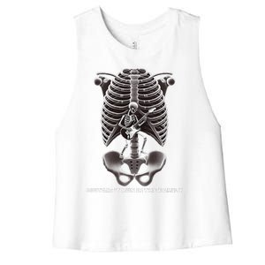 Funny Xray Halloween Costume Rib Cage Skeleton Dog Guitar Women's Racerback Cropped Tank