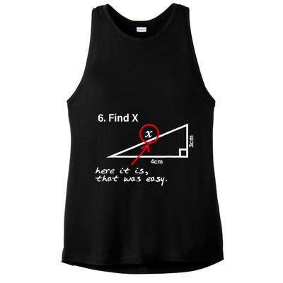 Find X Here It Is That Was Easy Funny Math Lover Ladies PosiCharge Tri-Blend Wicking Tank