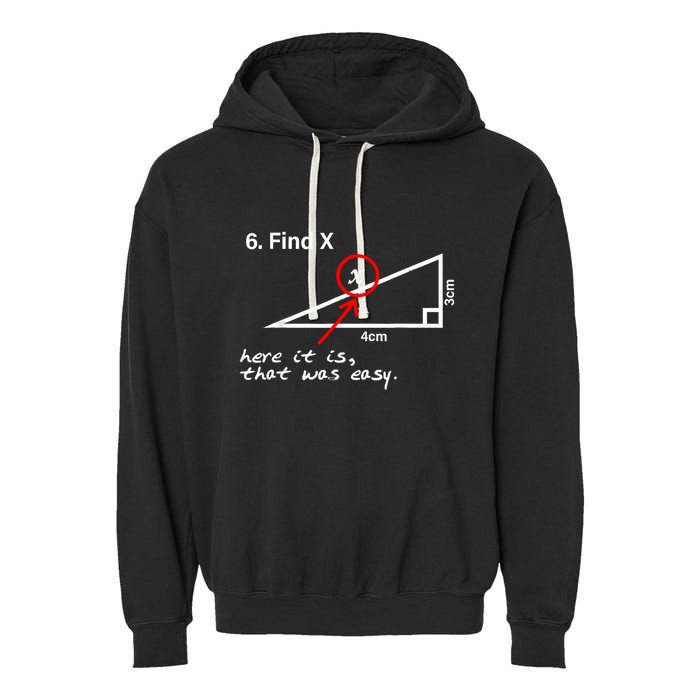Find X Here It Is That Was Easy Funny Math Lover Garment-Dyed Fleece Hoodie