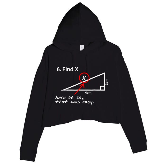Find X Here It Is That Was Easy Funny Math Lover Crop Fleece Hoodie