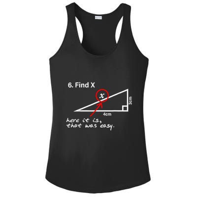 Find X Here It Is That Was Easy Funny Math Lover Ladies PosiCharge Competitor Racerback Tank