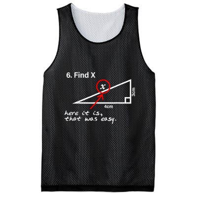 Find X Here It Is That Was Easy Funny Math Lover Mesh Reversible Basketball Jersey Tank