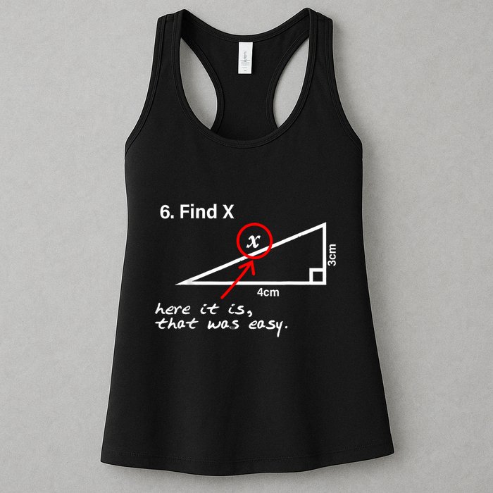 Find X Here It Is That Was Easy Funny Math Lover Womens Tank Top