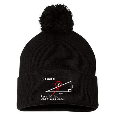 Find X Here It Is That Was Easy Funny Math Lover Pom Pom 12in Knit Beanie