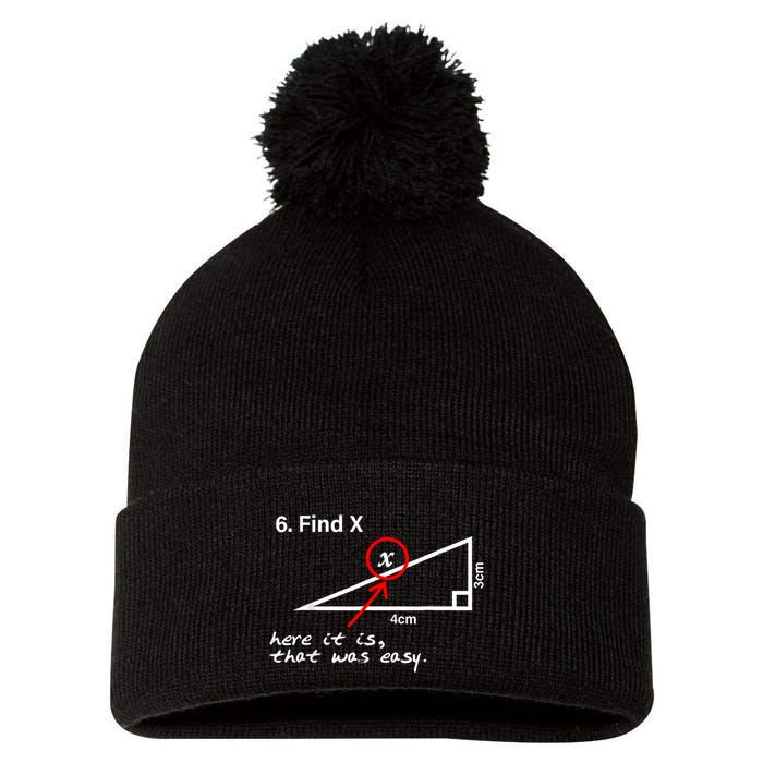 Find X Here It Is That Was Easy Funny Math Lover Pom Pom 12in Knit Beanie