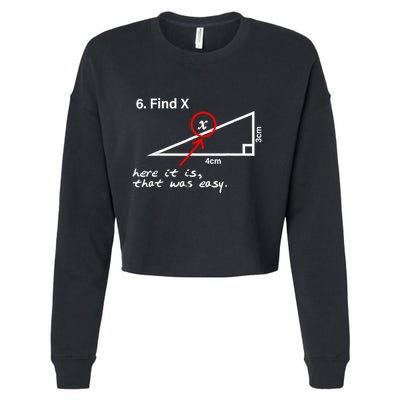 Find X Here It Is That Was Easy Funny Math Lover Cropped Pullover Crew