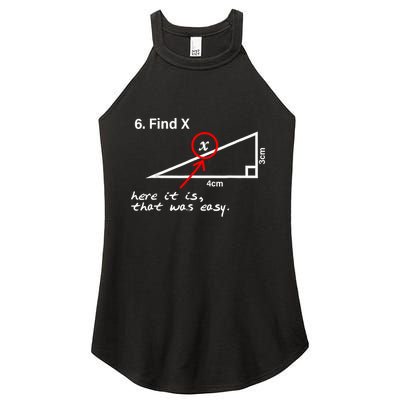 Find X Here It Is That Was Easy Funny Math Lover Women's Perfect Tri Rocker Tank