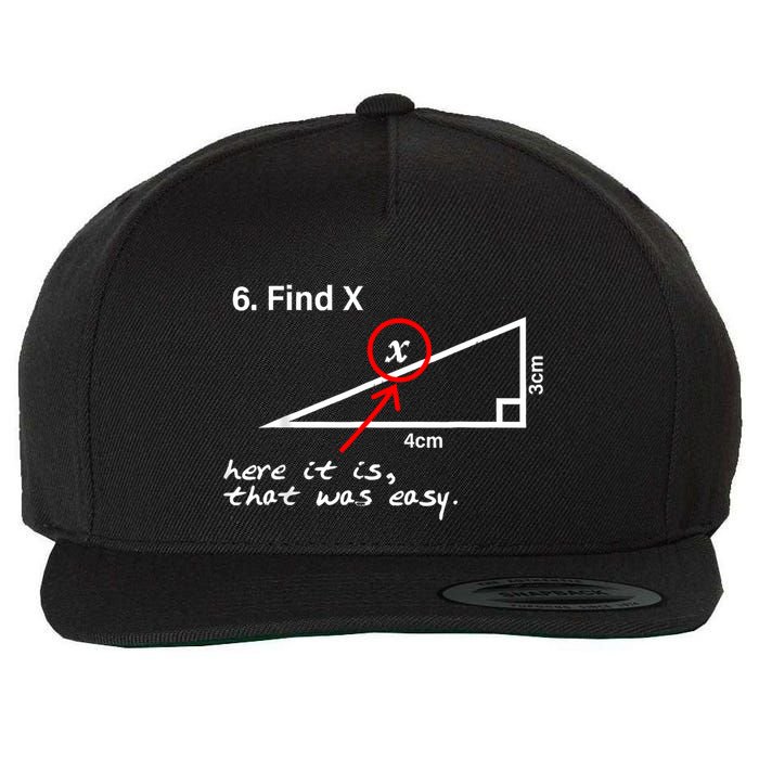 Find X Here It Is That Was Easy Funny Math Lover Wool Snapback Cap