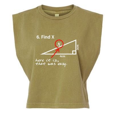 Find X Here It Is That Was Easy Funny Math Lover Garment-Dyed Women's Muscle Tee