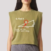 Find X Here It Is That Was Easy Funny Math Lover Garment-Dyed Women's Muscle Tee