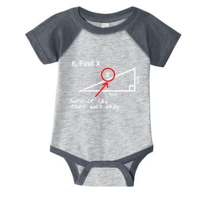 Find X Here It Is That Was Easy Funny Math Lover Infant Baby Jersey Bodysuit