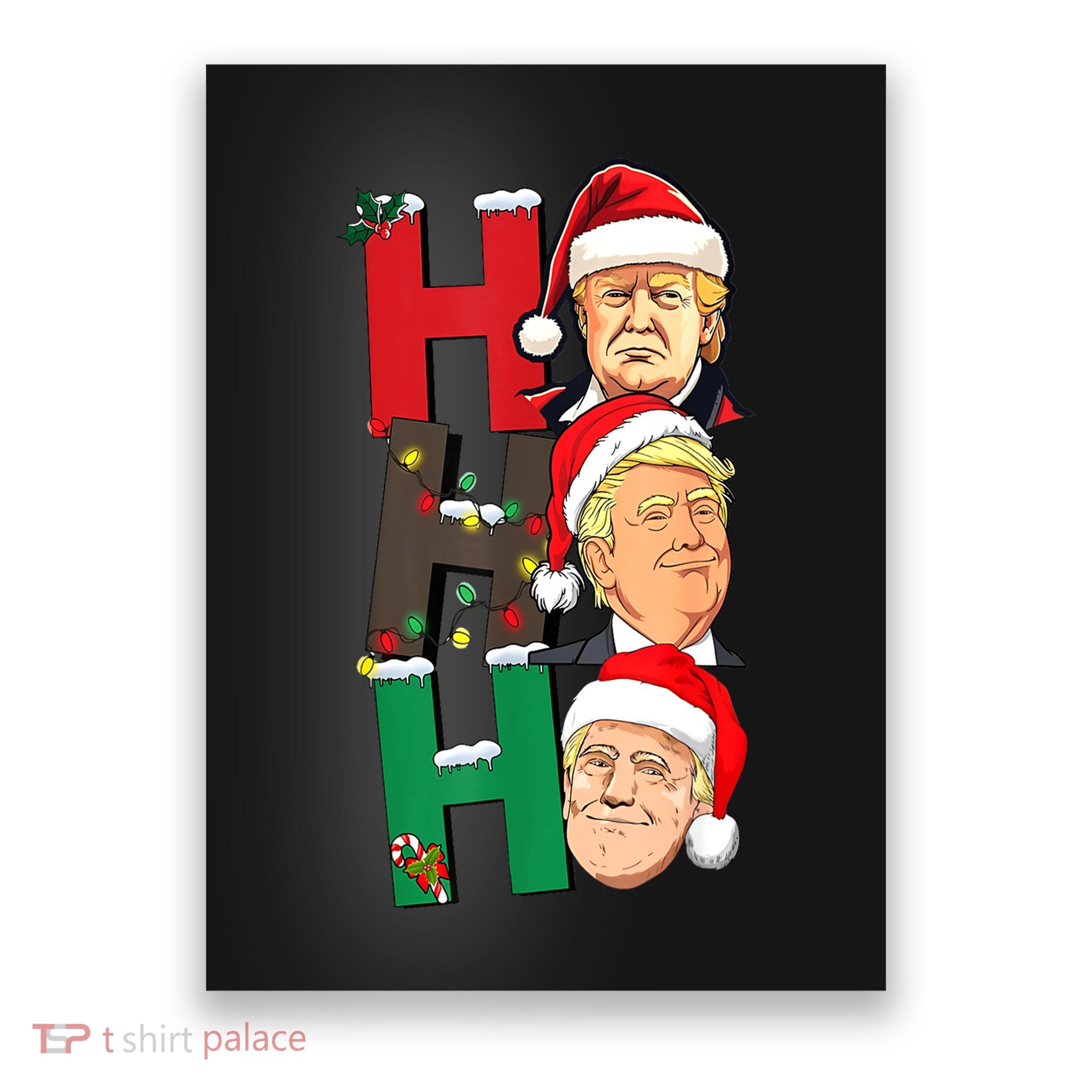 Funny Xmas Ho Ho Ho Trump Santa Light Christmas Gift Poster