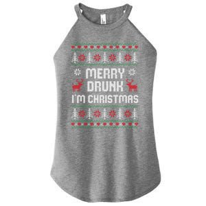 Funny Xmas Ing Ugly Sweater Merry Drunk IM Christmas Funny Gift Women's Perfect Tri Rocker Tank