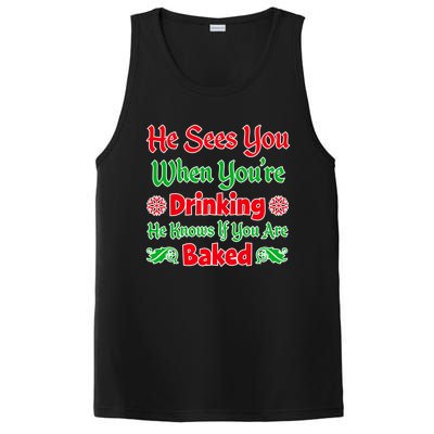 Funniest Xmas Ing Gift Santa Sees You Merry Xmas Gift PosiCharge Competitor Tank