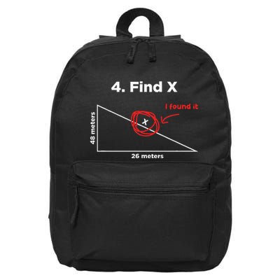 Find X I Found It Funny Math Pun Funny Find X 16 in Basic Backpack