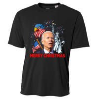 Funny Xmas Joe Biden Merry Christmas Funny 4th Of July Cooling Performance Crew T-Shirt