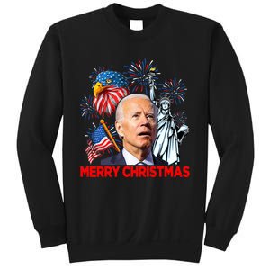 Funny Xmas Joe Biden Merry Christmas Funny 4th Of July Sweatshirt