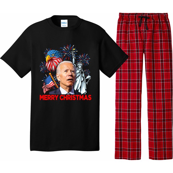 Funny Xmas Joe Biden Merry Christmas Funny 4th Of July Pajama Set