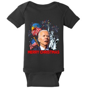 Funny Xmas Joe Biden Merry Christmas Funny 4th Of July Baby Bodysuit