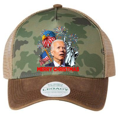 Funny Xmas Joe Biden Merry Christmas Funny 4th Of July Legacy Tie Dye Trucker Hat