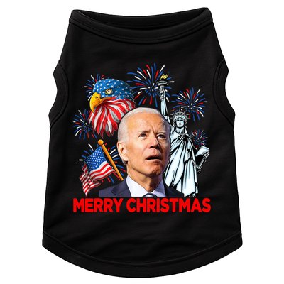 Funny Xmas Joe Biden Merry Christmas Funny 4th Of July Doggie Tank