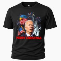 Funny Xmas Joe Biden Merry Christmas Funny 4th Of July Cooling Performance Crew T-Shirt