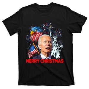 Funny Xmas Joe Biden Merry Christmas Funny 4th Of July T-Shirt