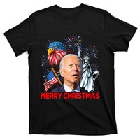 Funny Xmas Joe Biden Merry Christmas Funny 4th Of July T-Shirt