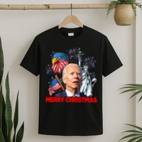 Funny Xmas Joe Biden Merry Christmas Funny 4th Of July T-Shirt