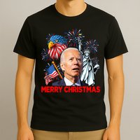 Funny Xmas Joe Biden Merry Christmas Funny 4th Of July T-Shirt