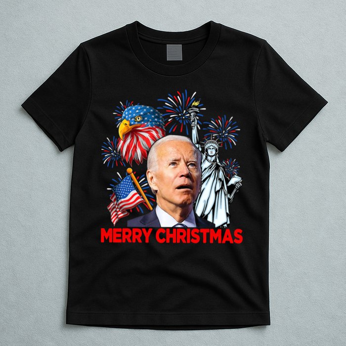 Funny Xmas Joe Biden Merry Christmas Funny 4th Of July T-Shirt